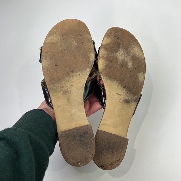 Mila Paoli Brown Patent Sandals with Bow size 7 ½ - Picture 6 of 9